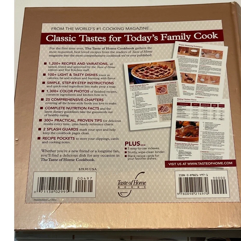 Taste of Home Cookbook Binder 1st Edition 1200+ Recipes Ring Bound Hardcover2006
